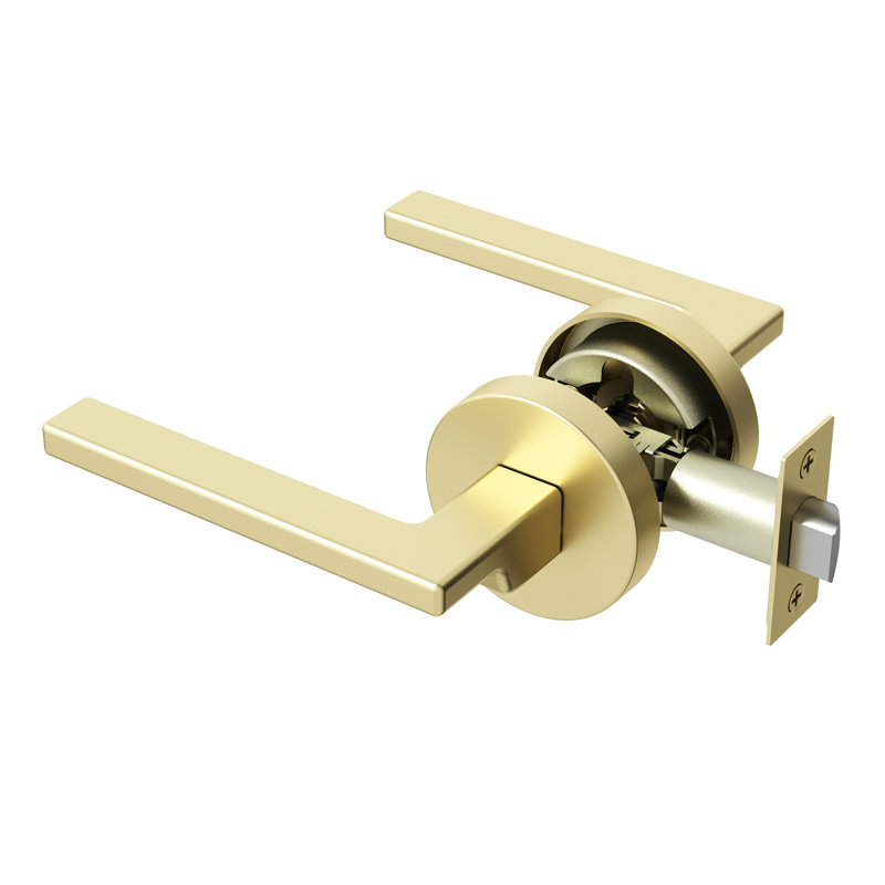 Levier de porte de passage Dune - Design moderne dissimulé pour (Hall et garde-robe) - Style minimaliste élégant en or champagne brossé