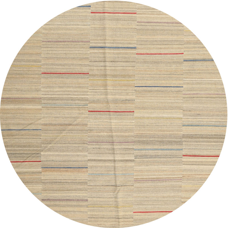 Surface beige contemporaine tapis, Rond 7 pi