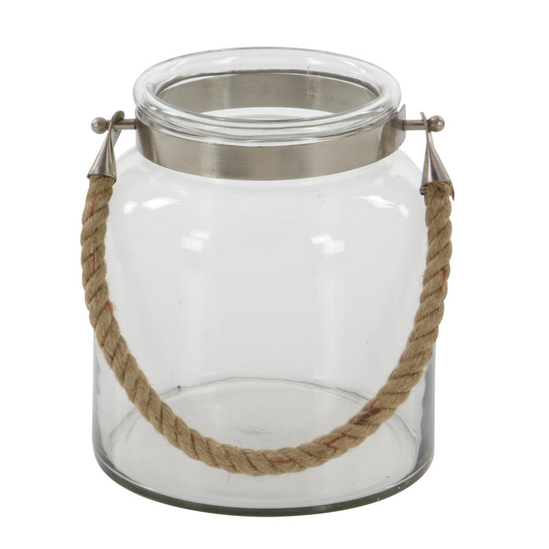 Porte-lanterne de table en verre