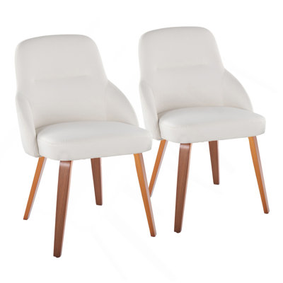 Chaise en bois de noyer et similicuir - ensemble de 2