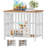 Large Foldable Dog Crate Furniture, Assembly-Free Dog Crate With Adjustable Bowls And Name Tag For Small, Medium, Large Dog-50994702-34654246