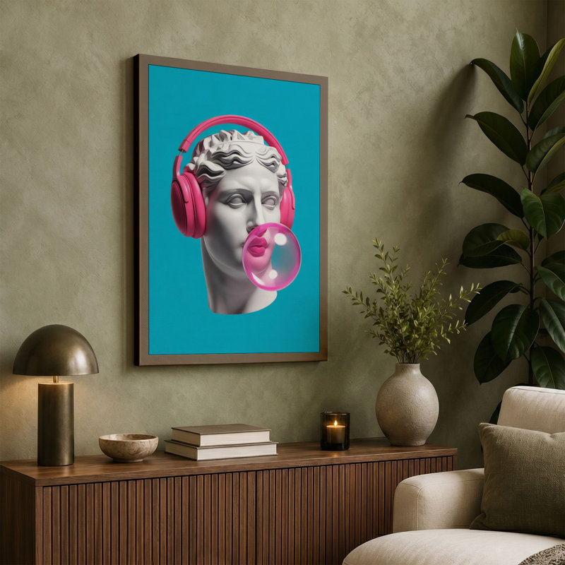 Classical Pop Pop Art - Wrapped Canvas, 18x12 - 45.7 x 30.5 cm, Ochre Border
