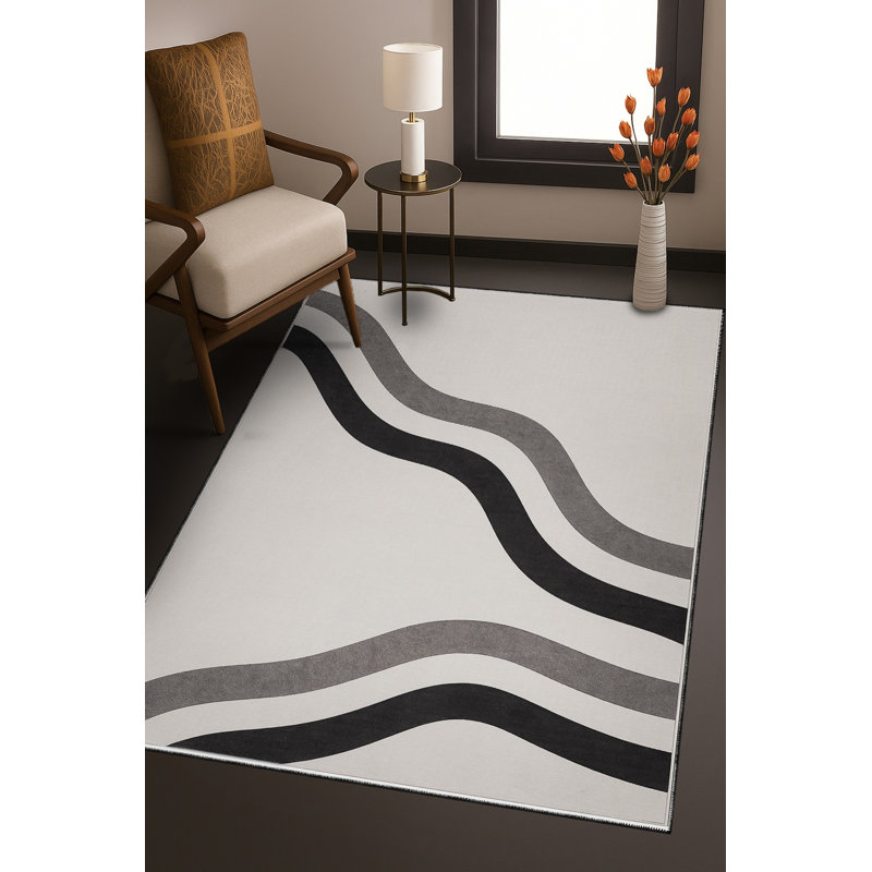 Tapis tissé crème Mosso, 4'11" x 9'10"