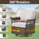 Deb 6-Pieces Outdoor Wicker Patio Conversation Set with Fire Pit Table and Ottomans