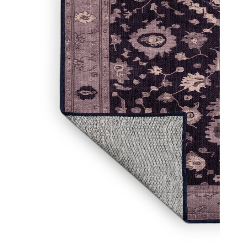 Tapis mauve lavable à la machine, Carré 5 pi