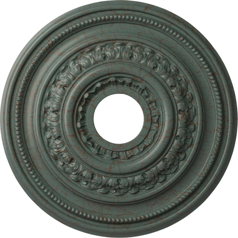 Médaillon de plafond H 17,625 po x l 17,625 po x P 1,875 po Orleans, Craquelure tourbillon de nuage