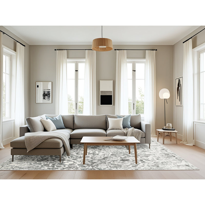Tapis beige contemporain, Rectangle 8 pi x 12 pi