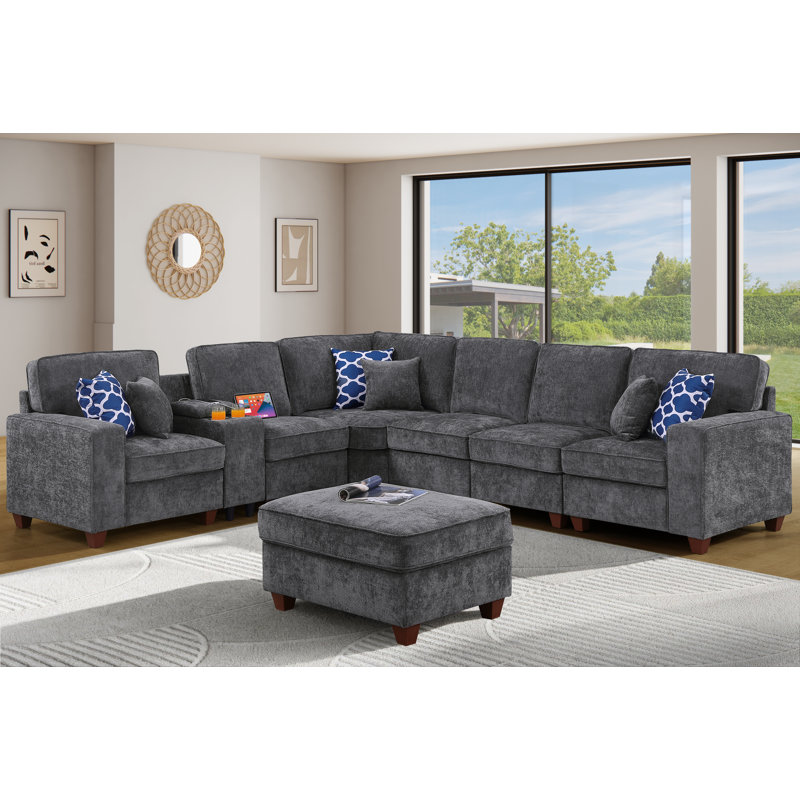 Canapé modulaire Naomi, Gray Chenille