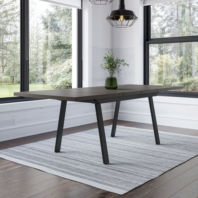 Table de salle à manger extensible Thorma, Bois gris