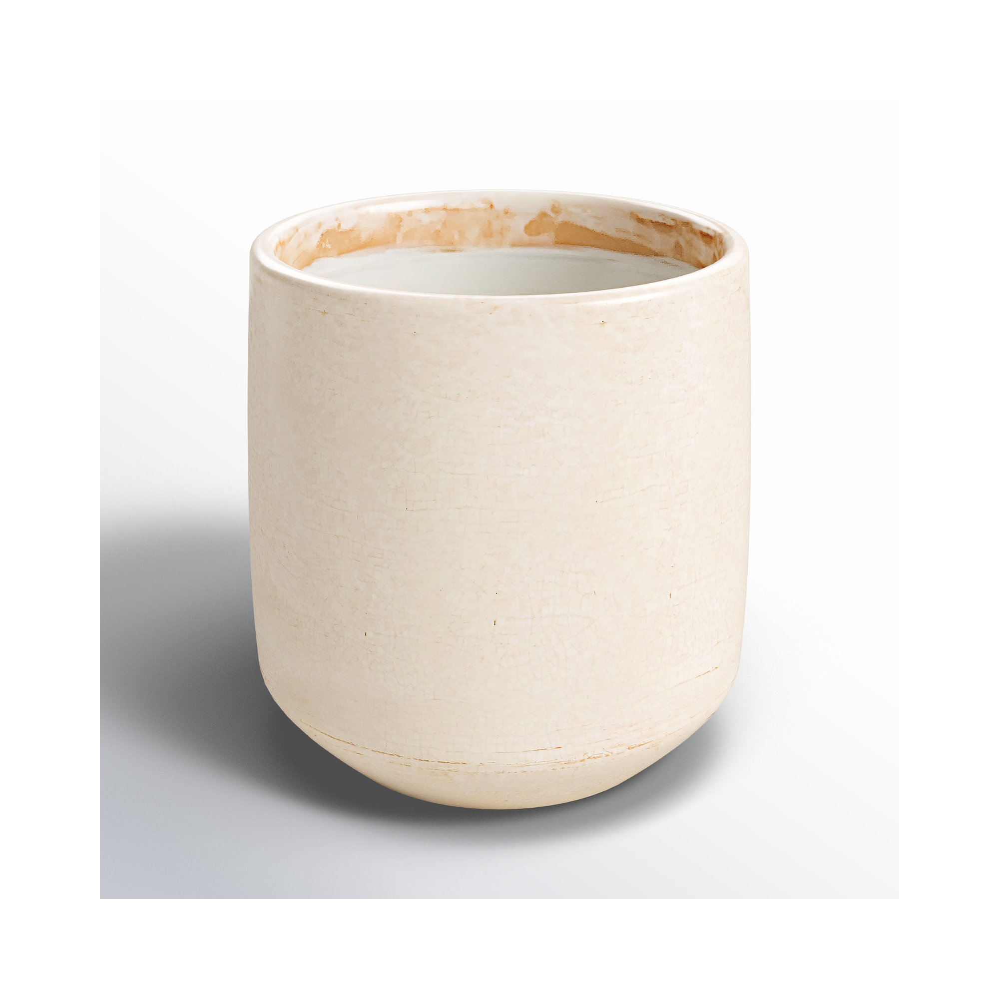 Sia Handmade Ceramic Pot Planter, 5.5" H x 5.5" W x 5.5" D, White