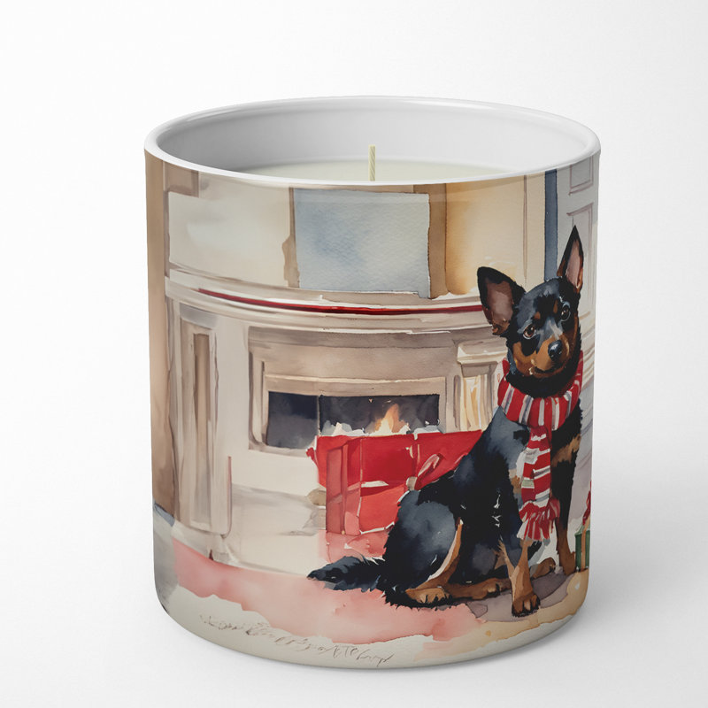 Bougie de Noël parfumée avec support en céramique