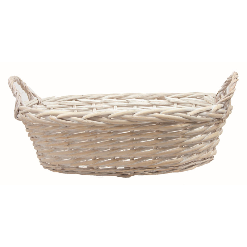 Panier en osier, H 5,5 po x l 17,7 po x P 13,8 po