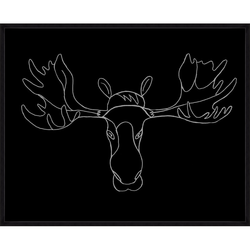 "Silly Moose" par Adam Mowery - cadre flottant, impression sur toile, Image au gel brossé, H 31,75 po x l 39,75 po