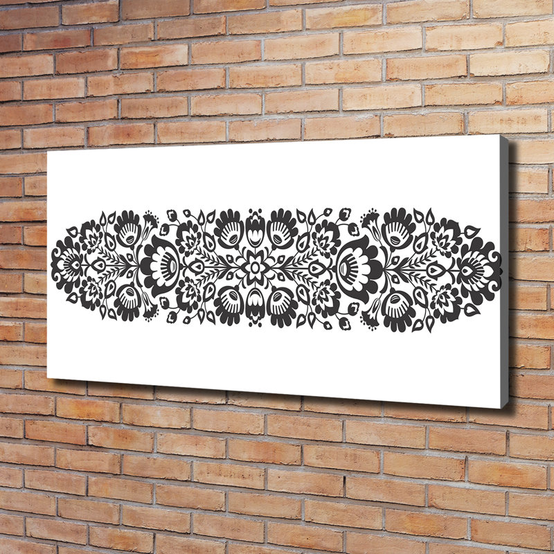 Folk Flowers 1 Piece Wrapped Canvas Wall Art