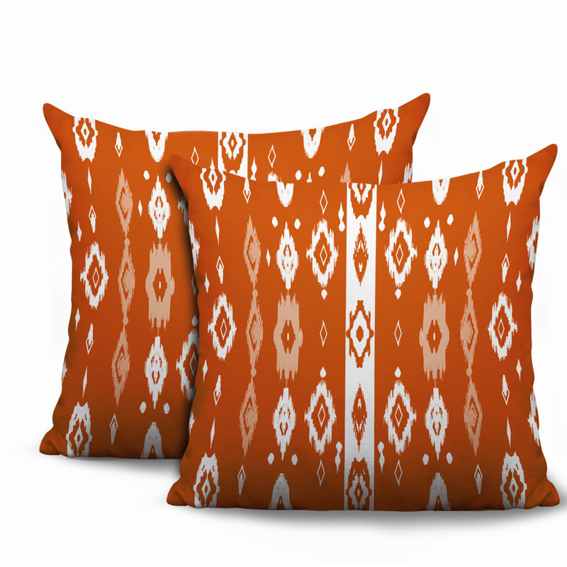 Oreiller réversible intérieur / extérieur Nita, Orange, 20 x 20