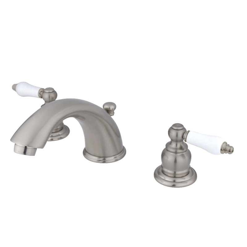 Kingston Brass Magellan Two-Handle 3-Hole Deck Mount Widespread Bathroom Faucet with Retail Pop-Up Drain, Polished Chrome