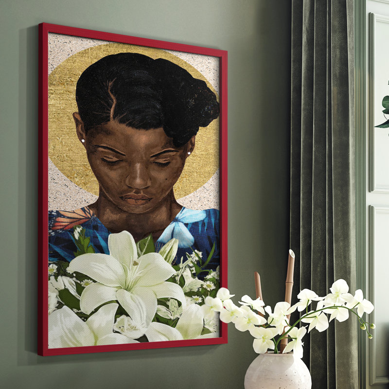 Meditation II Framed Print - Solid Wood, Red, 10" H x 8" W