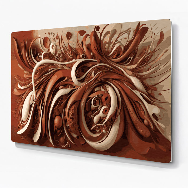 «Biomorphic Abstraction 8», art mural en métal brun, H 8 po x l 10 po
