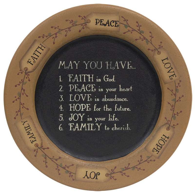 Assiette décorative Lessard "May you Have ..." Lessard