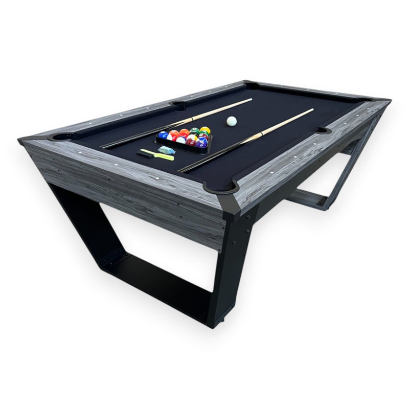 Table de billard Neptune 7 pi avec feutre noir, poches à retour de balle et accessoires