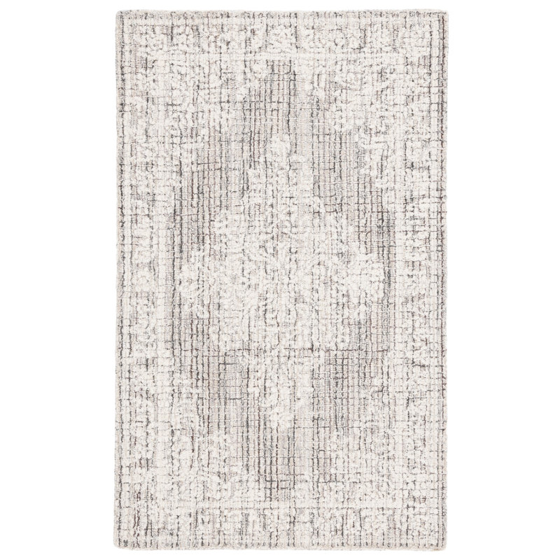 Ebony Hand Tufted Wool Cotton Pet Oriental Rug in Brown/Ivory, Rectangle 3' x 5'