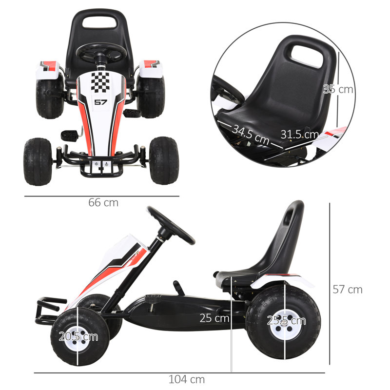 Kids Pedal Go Kart Manual Ride On Car