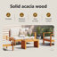 Side Table Oil Natural Solid Acacia Wood Garden Outdoor Accent Terrace-442189124