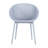 Holiday - 4-Pack Light Blue Modern Lounge Chairs – Indoor/Outdoor All-Weather PP Plastic With 55 Inch White Modern Long Table - Indoor/Outdoor- Lightweight PP Tabletop With Metal-2038693099