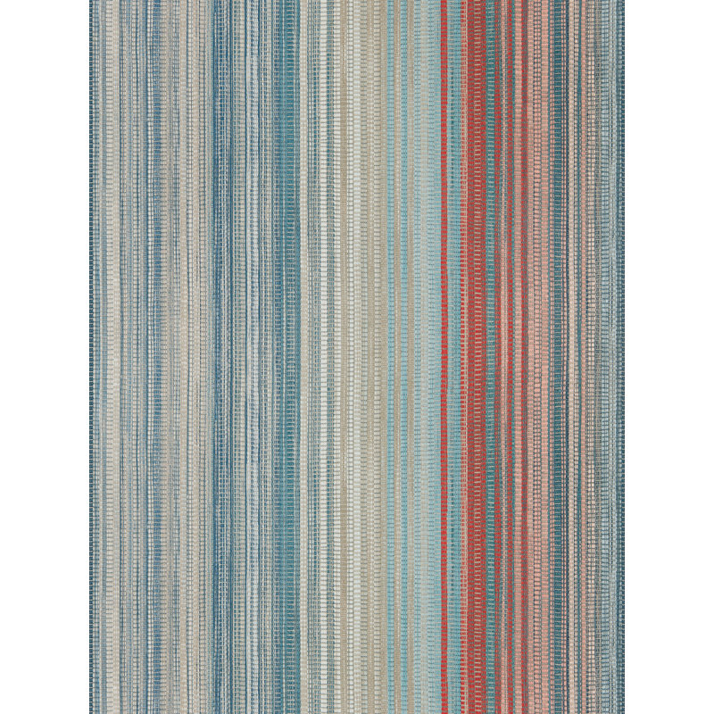 Spectro Stripe Wallpaper, Teal/Sedona/Rust
