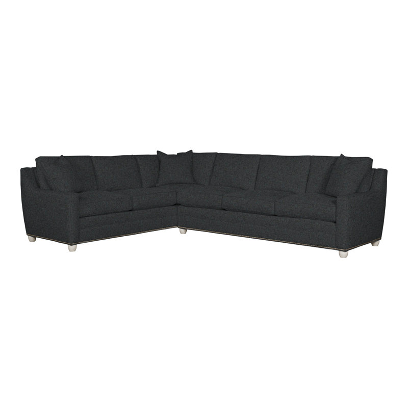 American Bungalow 2-Piece Fairgrove L-Sectional, Ian Lagoon, Casa Blanca, Yes