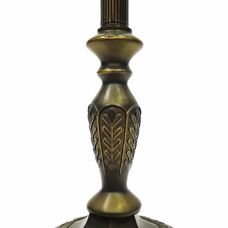 Tiffany Style Elegant Floor Lamp 16-Inch Shade Heavy Base Durable Shade Ornate Floral Pattern