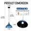 Luminaire suspendu 11,42 po à cordon simple réglable bleu (ampoule chaude e26 incluse)