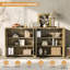 Console en rotin de 62 po de style traditionnel avec rangement moderne (ensemble de 2)-1388276625