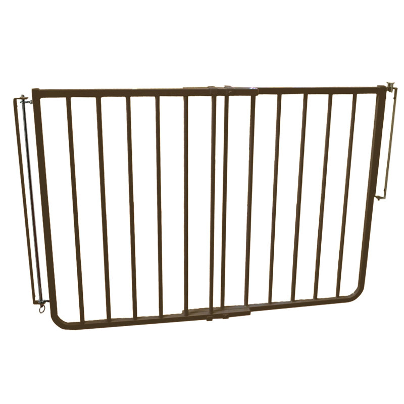 Adjustable Black Aluminum Stairway Safety Gate with Stainless Steel Hardware