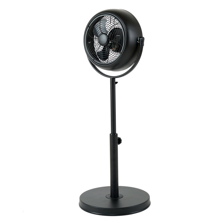Industrial Retro Standing Floor Fan Adjustable Height 3 Speeds Setting
