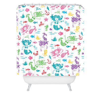 Andi Bird Merry Mermaids Single Shower Curtain