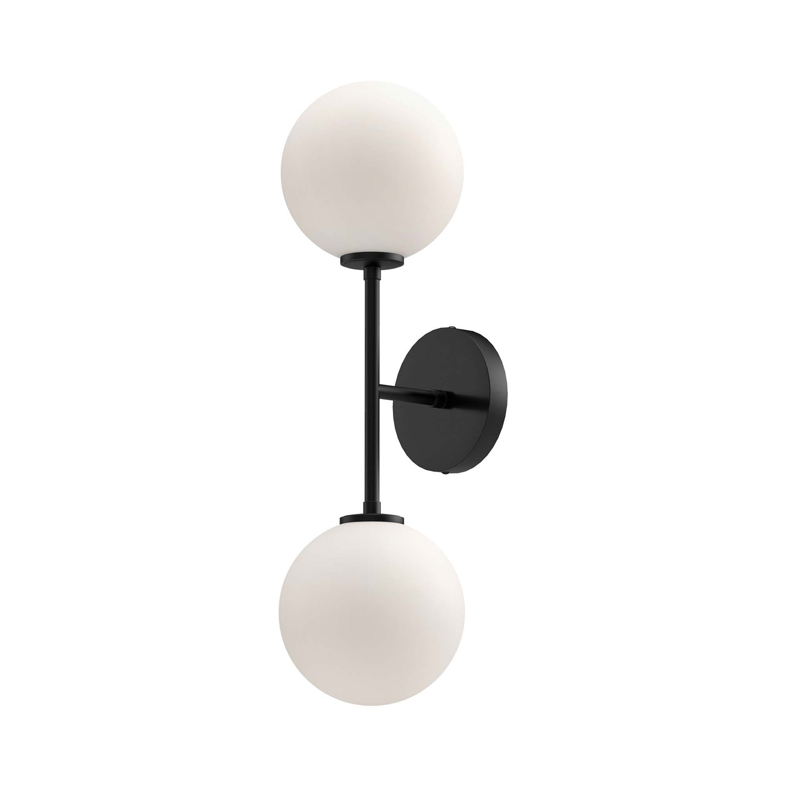 Luanda 2-Light Vanity Light with Glass Globe Shades , Matte Black