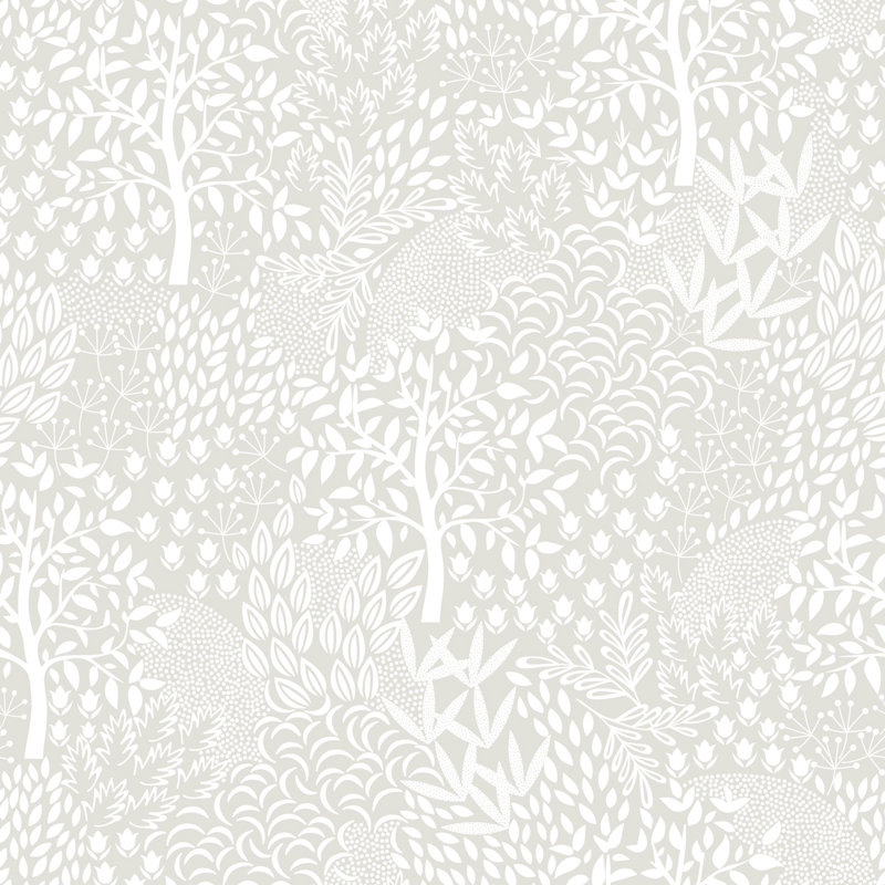 Papier peint adhésif Woodland Fantasy, Blanc populaire