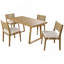 Ensemble de table et chaises d'extérieur en bois d'acacia, coussins épais-226697326