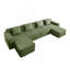 Canapé modulaire modulaire en forme de U sans siège à 4 places, canapé modulaire Cloud avec assise profonde, canapé modulaire moderne à 4 places avec coussins décoratifs et 2 repose-pieds amovibles, tissu en velours côtelé-1405206591