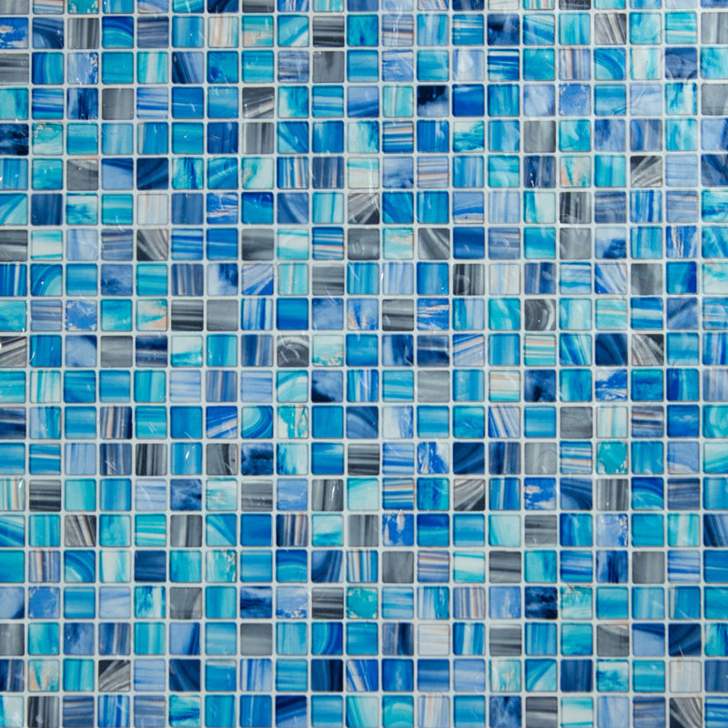 Blue Mosaic Frosted Privacy Window Film, 24-in x 74-in