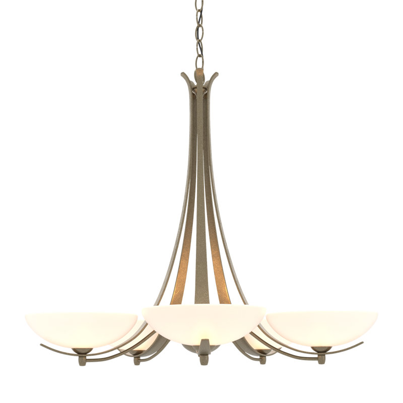 Aegis 5 - Light Shaded Classic/Traditional Chandelier, Soft Gold