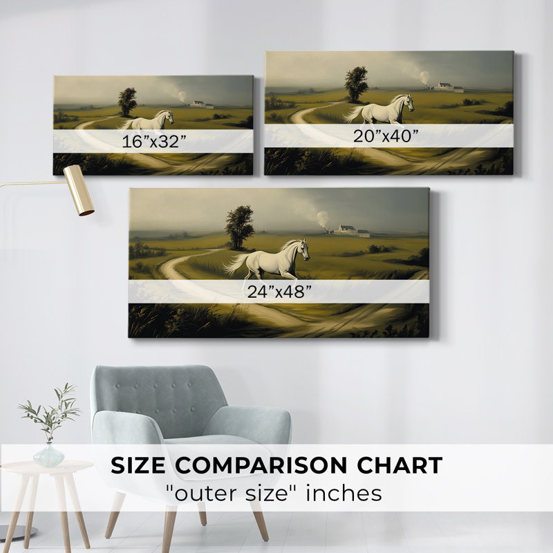 Paysage, série CLCLI, toile tendue avec châssis, prête à être accrochée, H 24 po x l 48 po