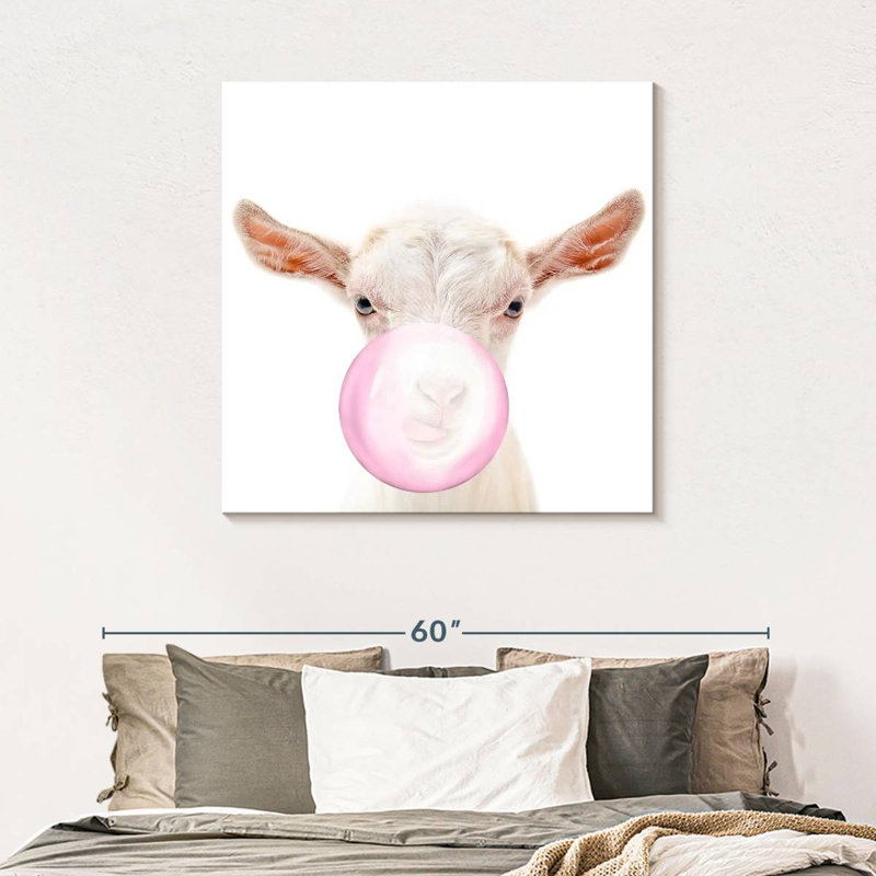 " Bubble Gum Goat ", 39" H x 39" W x 1.25" D