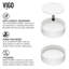 Lavabo de salle de bain rond fait à la main blanc mat L 16 po x l 16 po x H 5 po Anvil