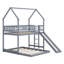 Structure de lit superposé en bois avec échelle intégrée et glissade, lit superposé simple au dessus d'une chambre double avec garde-corps pleine longueur-2077005727