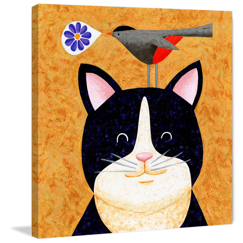 «Floral Meowsical» par Janet Nelson, reproduction sur toile tendue, H 40 po x l 40 po x P 1,5 po