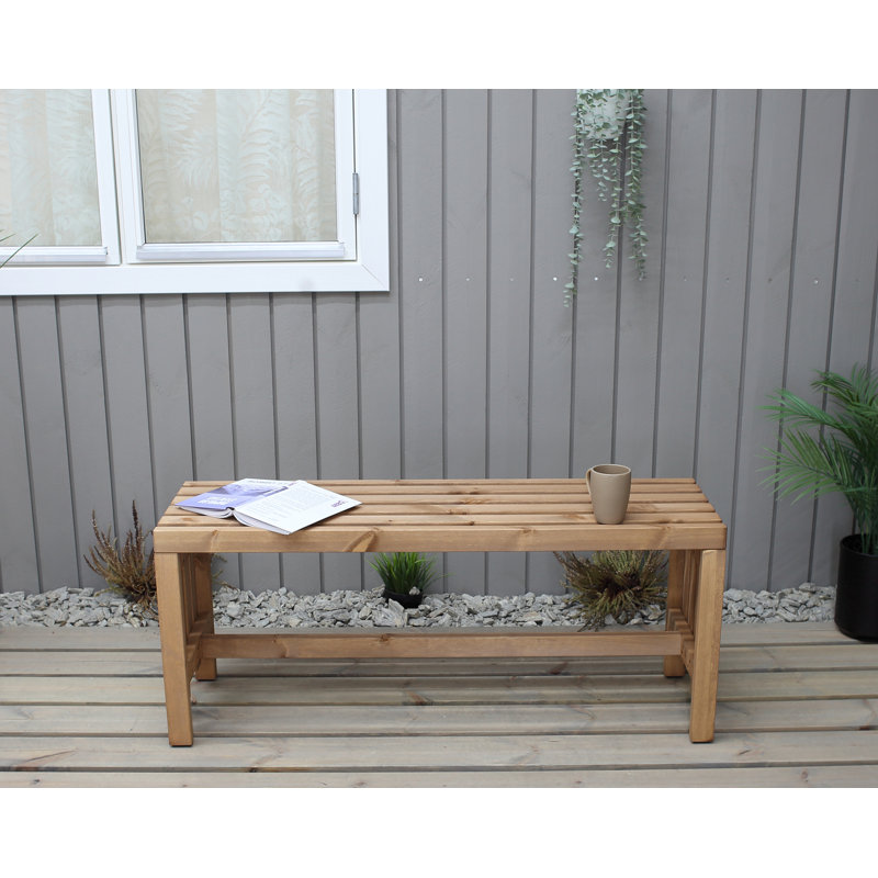 Madhav Solid Wood Pine Outdoor Bench, Nutoil