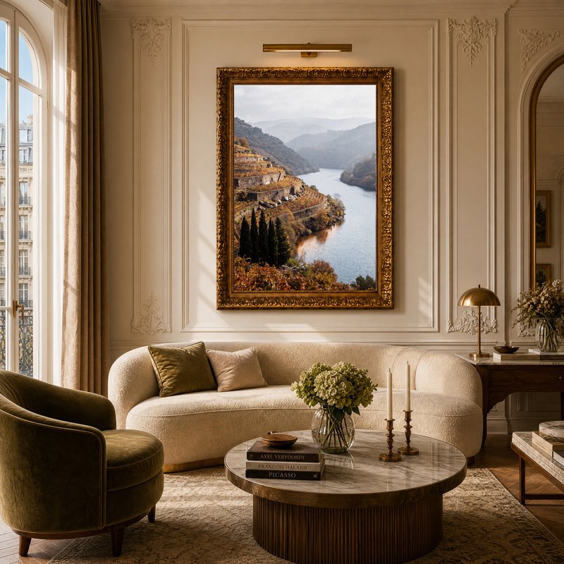 «Autumn River Valley Stone Terraces», art mural, H 24 po x l 16 po