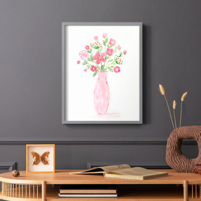 Boho Pinwheel Bouquet I, reproduction encadrée - bois massif